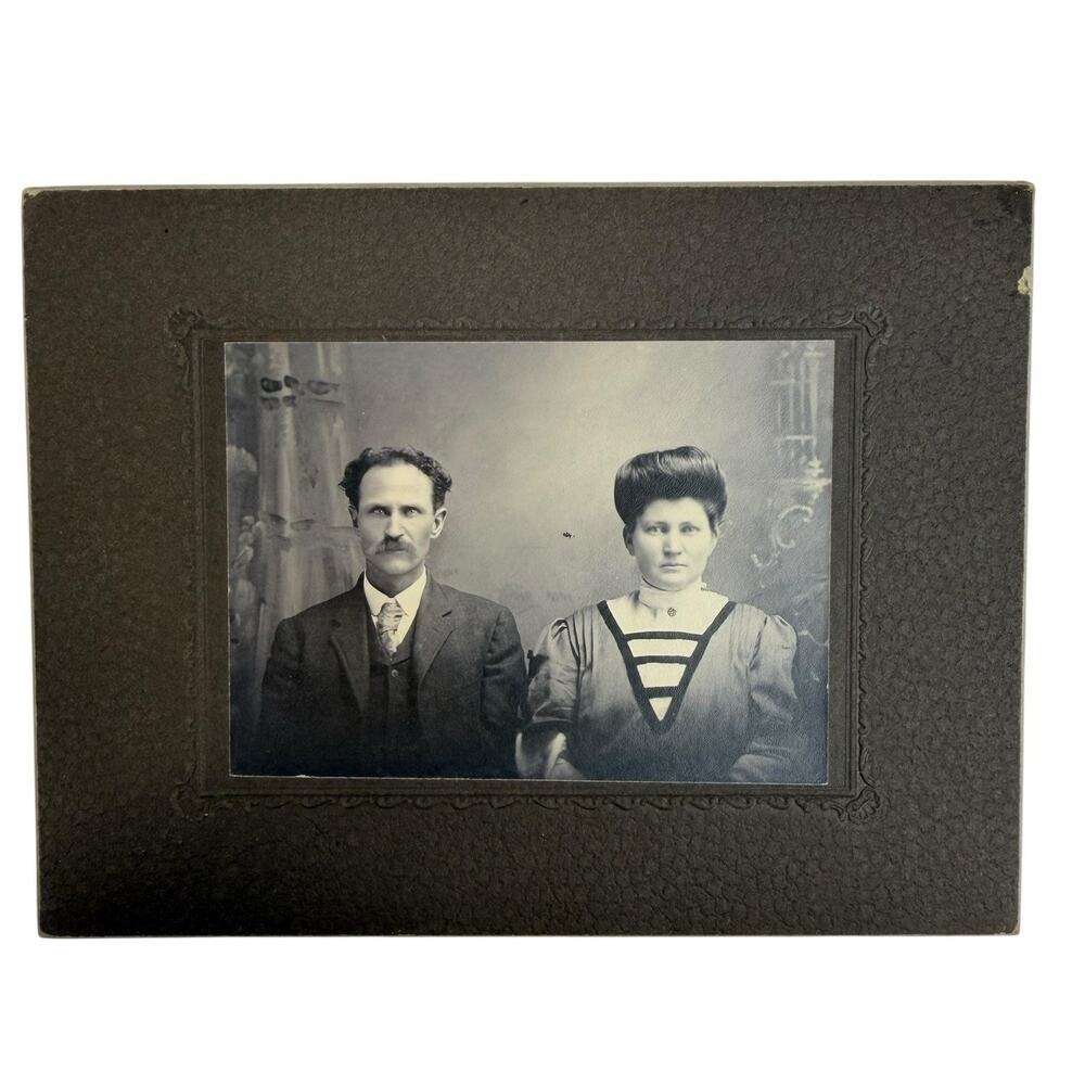 Antique Real‎ Photo Postcard Couple Will & Stella Lewis Circa 1906 Ephemera